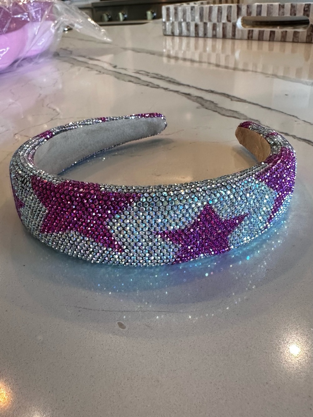 Sparkle Star Kids Headband in Pink & Silver